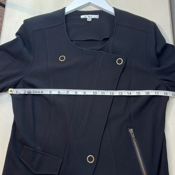 CAbi  Black Ponte Knit Moto Jacket 615 Size Medium - Picture 11 of 13